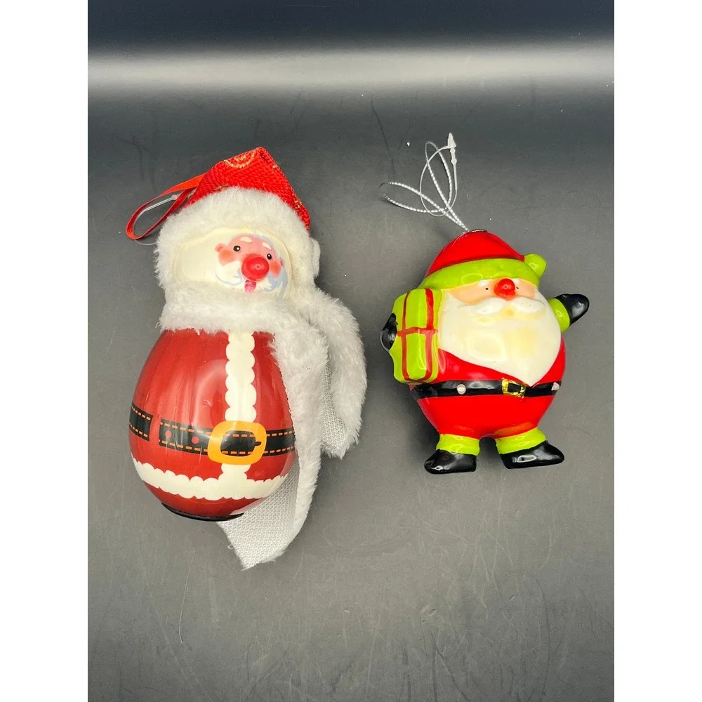 Vintage Light Up Christmas Ornaments, Santa,‎ Reindeer, Holiday Decor, Lot of 8